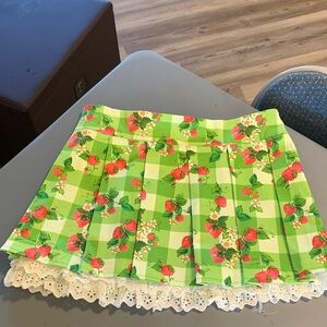 Vibrant Floral Checkered Mini Skirt